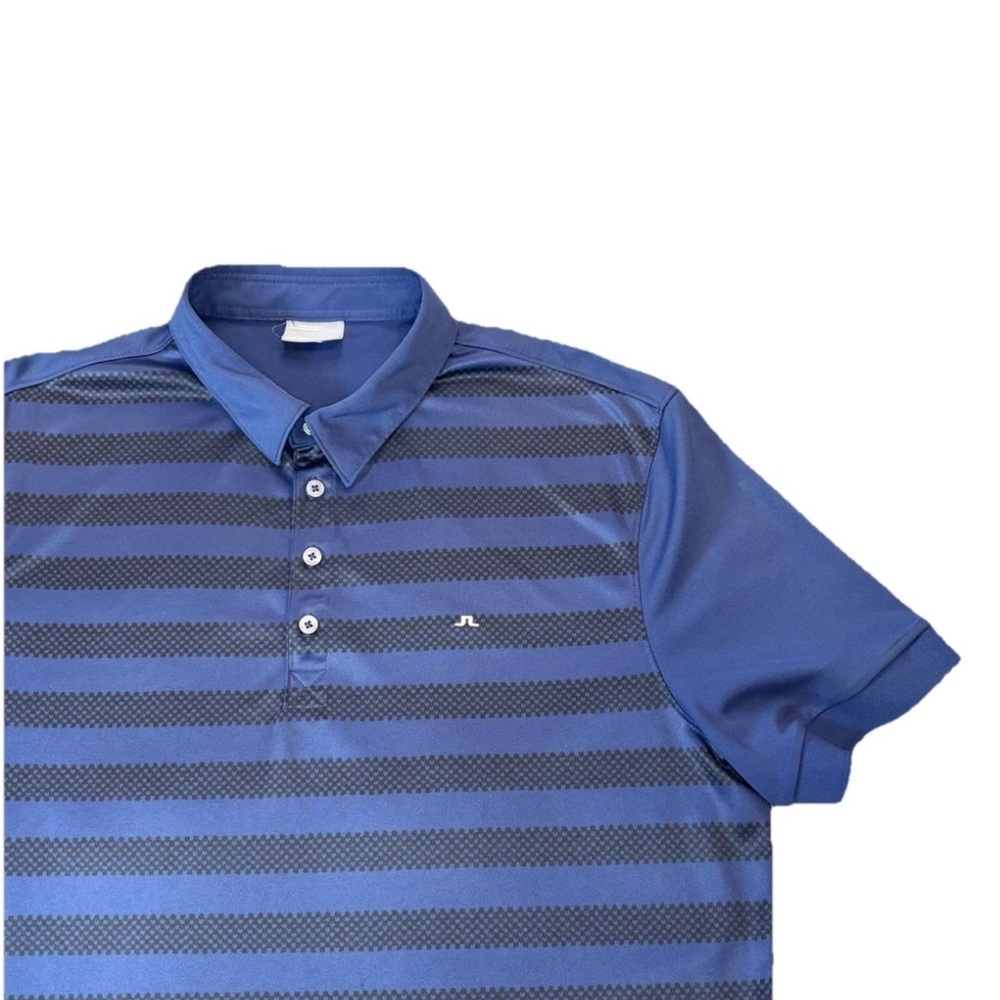 J.lindeberg Polo Shirt Men’s Xl‎ Blue Geometric Print